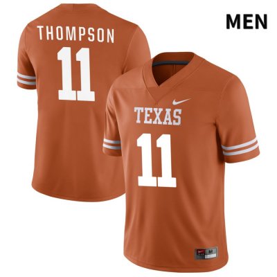 Texas Longhorns Men's #11 Brenen Thompson Authentic Orange NIL 2022 College Football Jersey RFO07P2Q